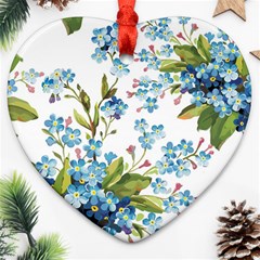 BLUE FLORAL PRINT Ornament (Heart)