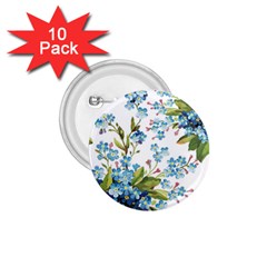 BLUE FLORAL PRINT 1.75  Buttons (10 pack)