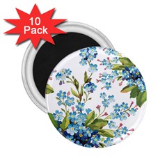 BLUE FLORAL PRINT 2.25  Magnets (10 pack) 