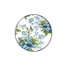 BLUE FLORAL PRINT Hat Clip Ball Marker (4 pack)