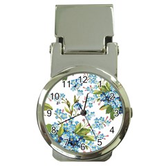 BLUE FLORAL PRINT Money Clip Watches