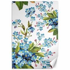 BLUE FLORAL PRINT Canvas 12  x 18 