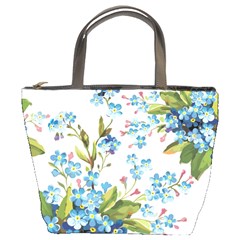 BLUE FLORAL PRINT Bucket Bag