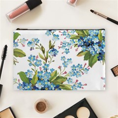 BLUE FLORAL PRINT Cosmetic Bag (Large)