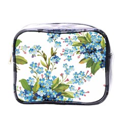 BLUE FLORAL PRINT Mini Toiletries Bag (One Side)