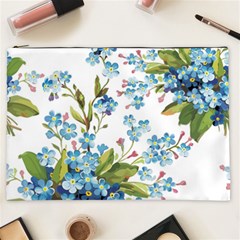 BLUE FLORAL PRINT Cosmetic Bag (XXL)