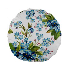 BLUE FLORAL PRINT Standard 15  Premium Round Cushions