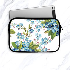 Blue Floral Print Apple Ipad Mini Zipper Cases by designsbymallika