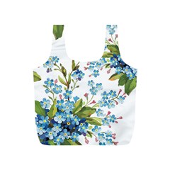 BLUE FLORAL PRINT Full Print Recycle Bag (S)