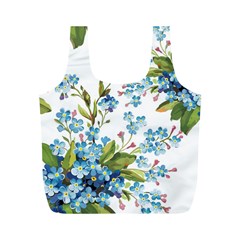 BLUE FLORAL PRINT Full Print Recycle Bag (M)