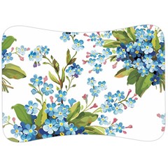 BLUE FLORAL PRINT Velour Seat Head Rest Cushion