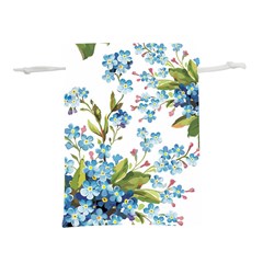 BLUE FLORAL PRINT Lightweight Drawstring Pouch (S)