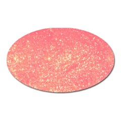 Pink Glitter Print Oval Magnet by designsbymallika