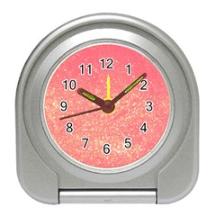 Pink Glitter Print Travel Alarm Clock by designsbymallika