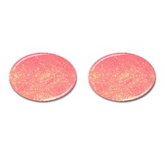 Pink Glitter Print Cufflinks (oval) by designsbymallika