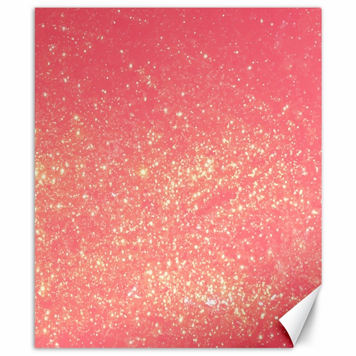 PINK GLITTER PRINT Canvas 8  x 10 