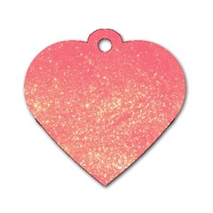 Pink Glitter Print Dog Tag Heart (two Sides) by designsbymallika