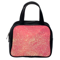 Pink Glitter Print Classic Handbag (one Side) by designsbymallika