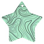 GREEN LINES PATTERN Star Ornament (Two Sides) Back