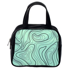 Green Lines Pattern Classic Handbag (one Side) by designsbymallika