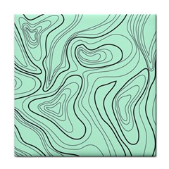 Green Lines Pattern Face Towel