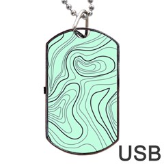 Green Lines Pattern Dog Tag Usb Flash (two Sides) by designsbymallika