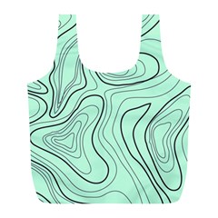 Green Lines Pattern Full Print Recycle Bag (l) by designsbymallika