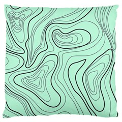 Green Lines Pattern Large Flano Cushion Case (two Sides) by designsbymallika