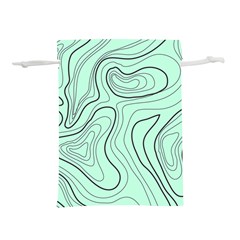 Green Lines Pattern Lightweight Drawstring Pouch (l) by designsbymallika