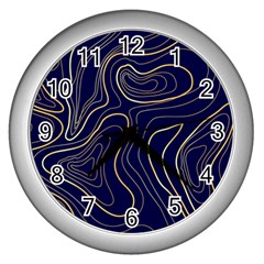 Golden Lines Pattern Wall Clock (silver)