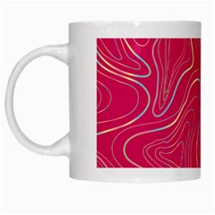 Pink Golden Lines White Mugs by designsbymallika