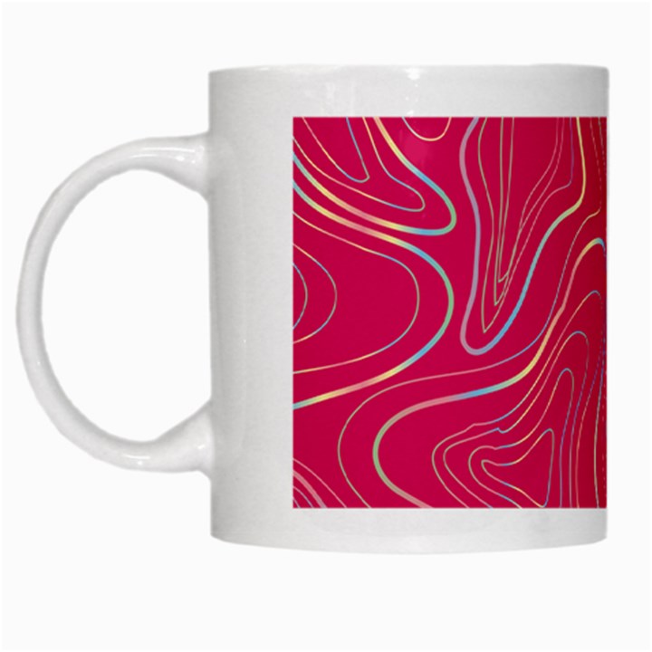 PINK GOLDEN LINES White Mugs