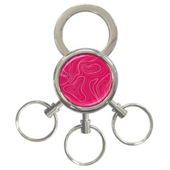 Pink Golden Lines 3-ring Key Chain by designsbymallika