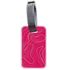 Pink Golden Lines Luggage Tag (two Sides) by designsbymallika