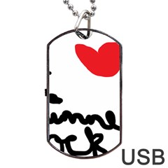 I Heart Chimney Rock Dog Tag Usb Flash (two Sides) by Majesticmountain