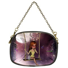 Little Fairy On A Swing With Dragonfly In The Night Chain Purse (one Side) by FantasyWorld7