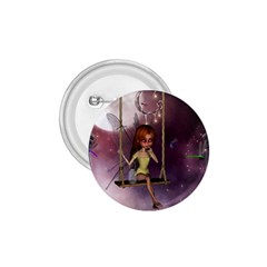 Little Fairy On A Swing With Dragonfly In The Night 1 75  Buttons by FantasyWorld7