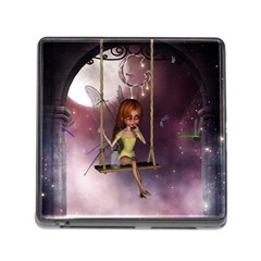 Little Fairy On A Swing With Dragonfly In The Night Memory Card Reader (square 5 Slot) by FantasyWorld7