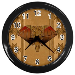 Wonderful Elephant Wall Clock (black) by FantasyWorld7