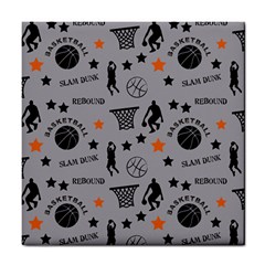 Slam Dunk Basketball Gray Tile Coaster