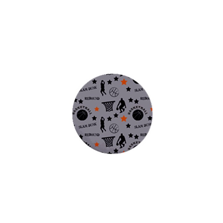 Slam Dunk Basketball Gray 1  Mini Buttons