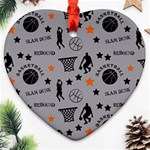 Slam Dunk Basketball Gray Ornament (Heart) Front