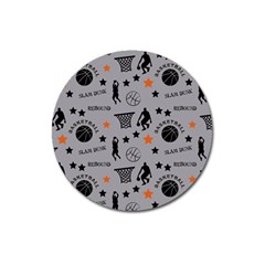 Slam Dunk Basketball Gray Magnet 3  (Round)