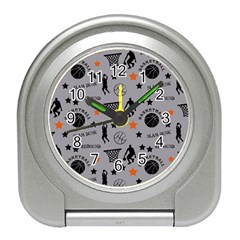 Slam Dunk Basketball Gray Travel Alarm Clock