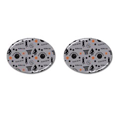 Slam Dunk Basketball Gray Cufflinks (Oval)