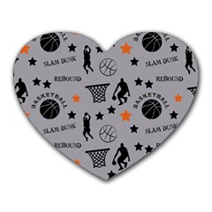 Slam Dunk Basketball Gray Heart Mousepads by mccallacoulturesports