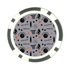 Slam Dunk Basketball Gray Poker Chip Card Guard (10 pack)