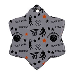 Slam Dunk Basketball Gray Ornament (Snowflake)