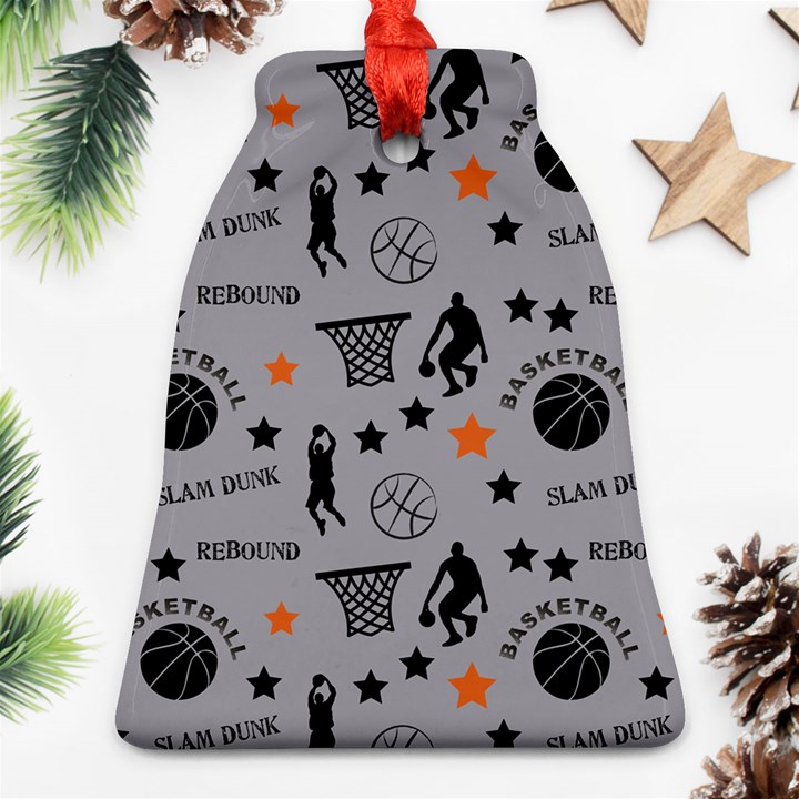 Slam Dunk Basketball Gray Ornament (Bell)