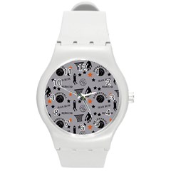 Slam Dunk Basketball Gray Round Plastic Sport Watch (M)